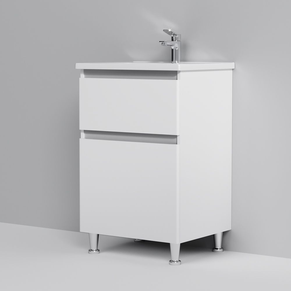 Комплект мебели тумба с умывальником AM.PM X-Joy 55 х 45 х h85 см, белый глянец M85-FSX0552-WC0552WG38 M85-FSX0552-WC0552WG38 &mdash; фото в Esantehnika