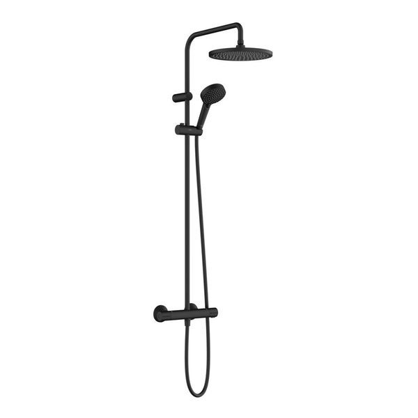 Душевая система с термостатом Hansgrohe Vernis Blend Showerpipe 240 (цвет - чёрный матовый) 26426670 26426670 &mdash; фото в Esantehnika