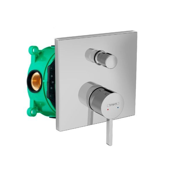 Змішувач для душу Hansgrohe Finoris (колір - хром) в комплекті з вбудовуваною частиною Ibox universal 76415000+01800180 76415000+01800180 &mdash; фото в Esantehnika