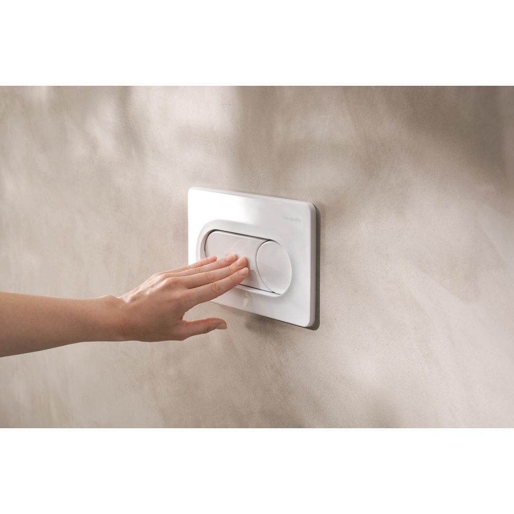 Кнопка смыва Hansgrohe iFrame Original S White 66002450 (белая глянцевая) 66002450 &mdash; фото в Esantehnika
