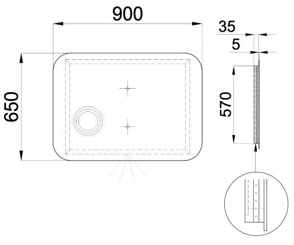 Настінне дзеркало SANWERK Ultra Oko 90x65 (ZU0000161) ZU0000161 &mdash; фото в Esantehnika