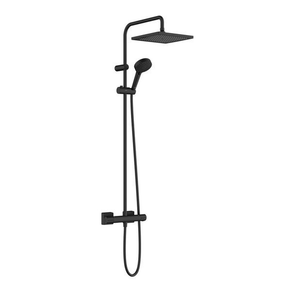 Душевая система с термостатом Hansgrohe Vernis Blend Showerpipe 240 (цвет - чёрный матовый) 26427670 26427670 &mdash; фото в Esantehnika