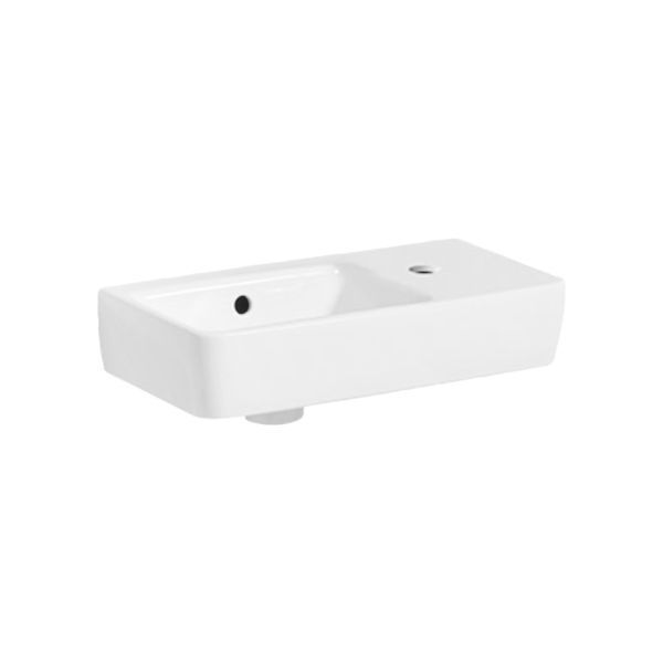 Маленькая (мини) раковина Geberit Selnova Compact 50 х 25 см, с 1 отверстием под смеситель справа 501.513.00.1 501.513.00.1 &mdash; фото в Esantehnika
