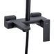 Душова система універсальна Qtap Gemini на три споживачі (з виливом) QTGEM111BLM45686 Black Matt QTGEM111BLM45686 &mdash; фото в Esantehnika