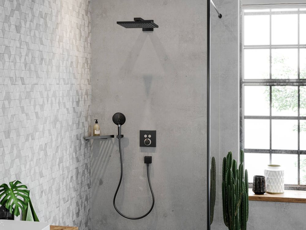 Лійка для душу Hansgrohe Raindance Select S 120 (колір - чорний матовий), 3 види струменя 26530670 26530670 &mdash; фото в Esantehnika