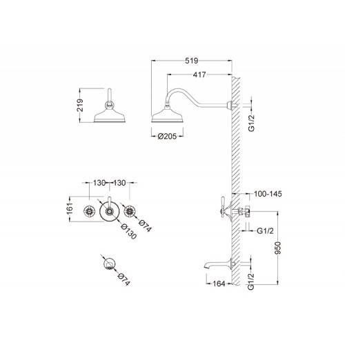 Душова система Apollo KEF-16054BN KEF-16054BN &mdash; фото в Esantehnika