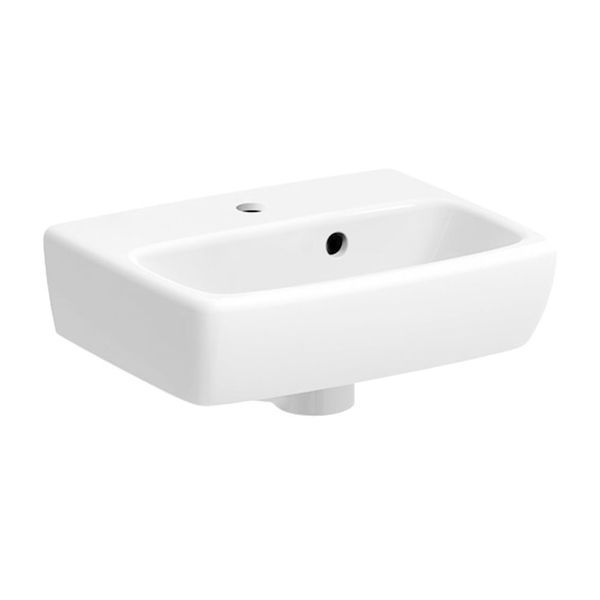 Маленькая (мини) раковина Geberit Selnova Square 36 х 28 см, с 1 отверстием под смеситель 500.316.01.7 500.316.01.7 &mdash; фото в Esantehnika