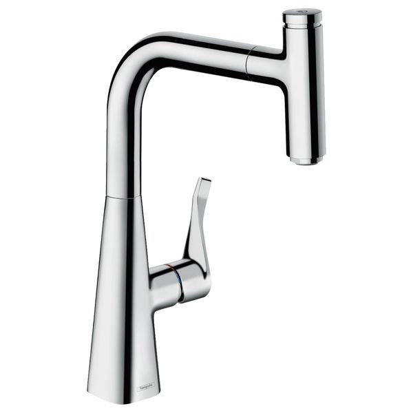 Змішувач для кухні 240 Hansgrohe Metris Select M71, 1jet (колір - хром), з витяжним виливом 14857000 14857000 &mdash; фото в Esantehnika