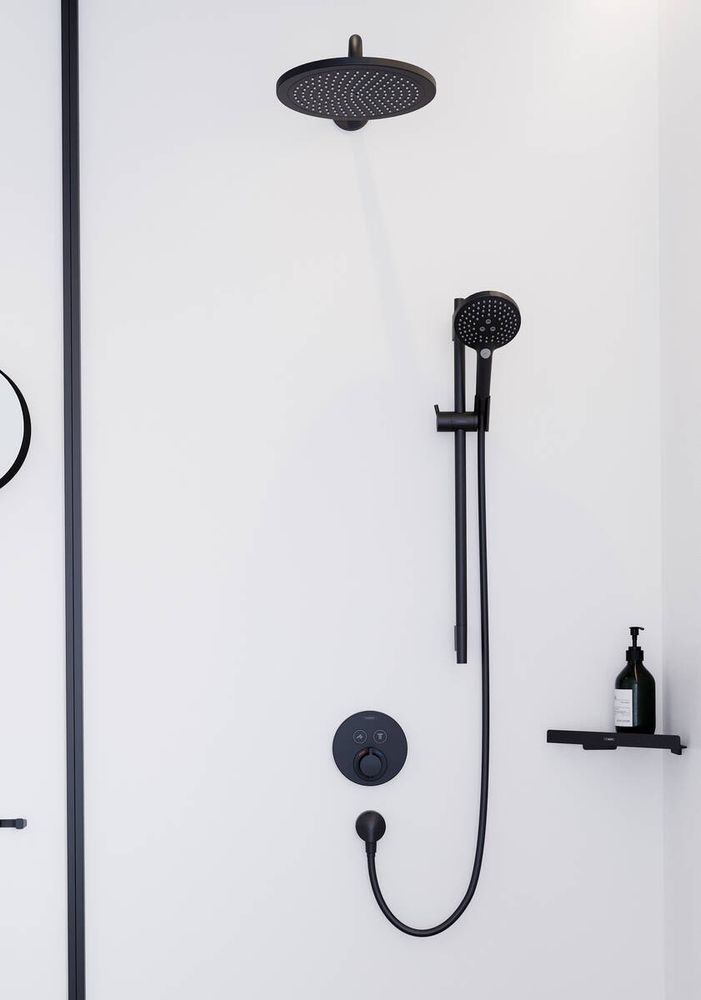 Лійка для душу Hansgrohe Raindance Select S 120 (колір - чорний матовий), 3 види струменя 26530670 26530670 &mdash; фото в Esantehnika