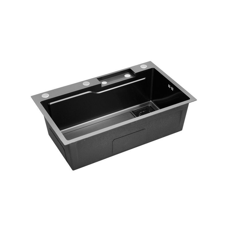 Кухонная мойка Kroner KRP PVD Schwarze - SET7546HM (3/0,7 мм) CV032277 CV032277 &mdash; фото в Esantehnika