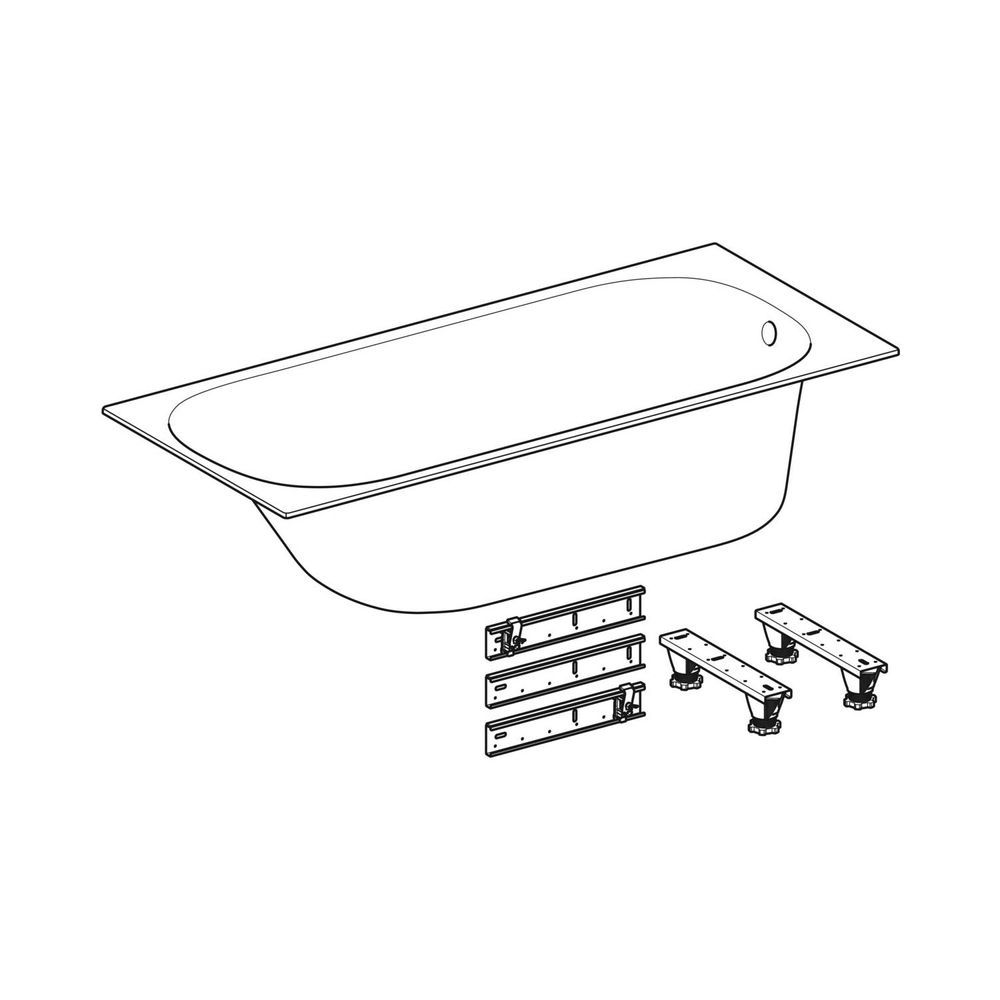 Ванна акрилова 170 х 70 х h46,5 см Geberit Soana, slim rim у комплекті з ніжками 554.002.01.1 554.002.01.1 &mdash; фото в Esantehnika