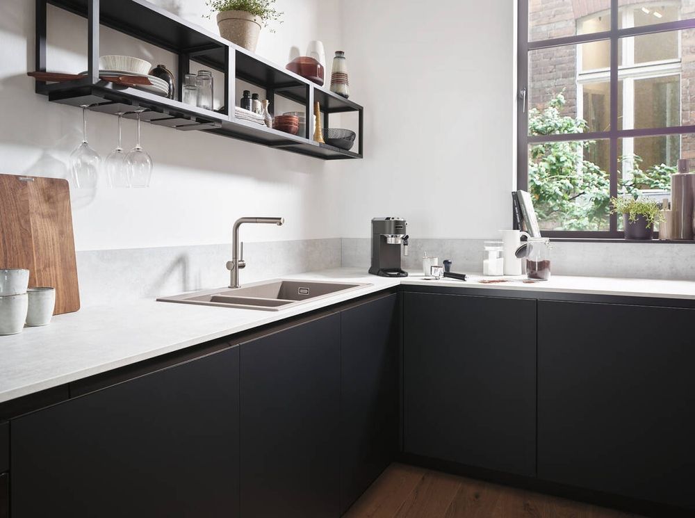 Вбудована кухонна мийка Hansgrohe S51 S510-F635 (колір - сірий бетон) 180/450 43315380 43315380 &mdash; фото в Esantehnika