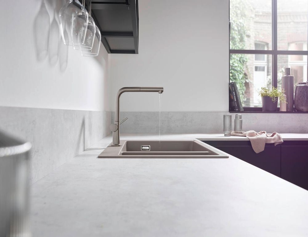 Вбудована кухонна мийка Hansgrohe S51 S510-F635 (колір - сірий бетон) 180/450 43315380 43315380 &mdash; фото в Esantehnika