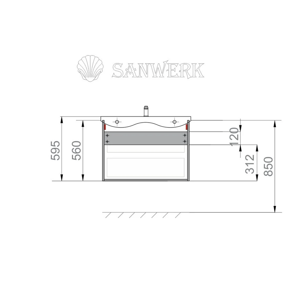 Тумба Sanwerk Грета Air c умывальником Принц 80 см Белый (MV0000915) MV0000915 &mdash; фото в Esantehnika