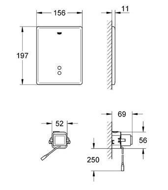 Вбудована клавіша змиву Grohe Tectron Skate (38698SD1) 38698SD1 &mdash; фото в Esantehnika