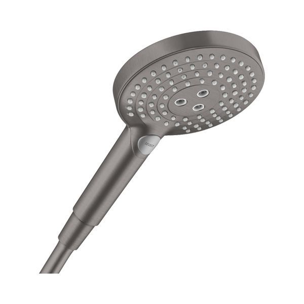 Лейка для душа Hansgrohe Raindance Select S 120 (цвет - шлифованный чёрный хром), 3 вида струи 26530340 26530340 &mdash; фото в Esantehnika