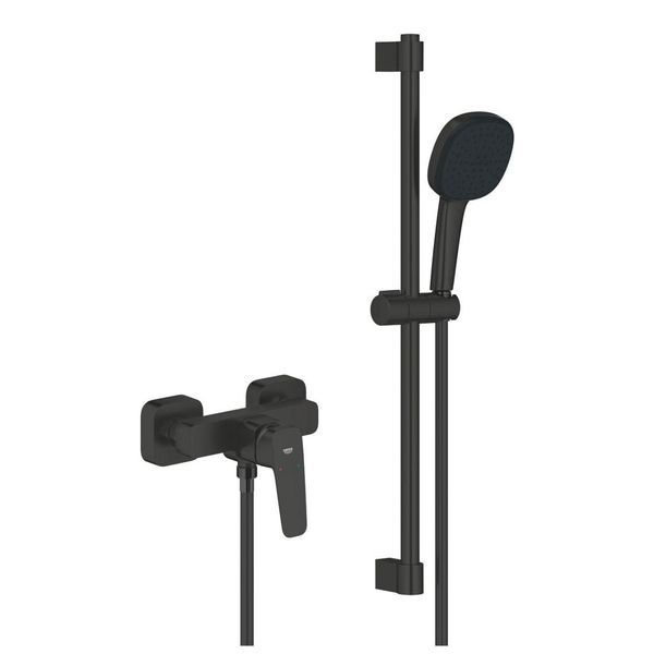 Змішувач для душу з гарнітуром Grohe Cubeo чорний матовий (1018252430) 1018252430 &mdash; фото в Esantehnika