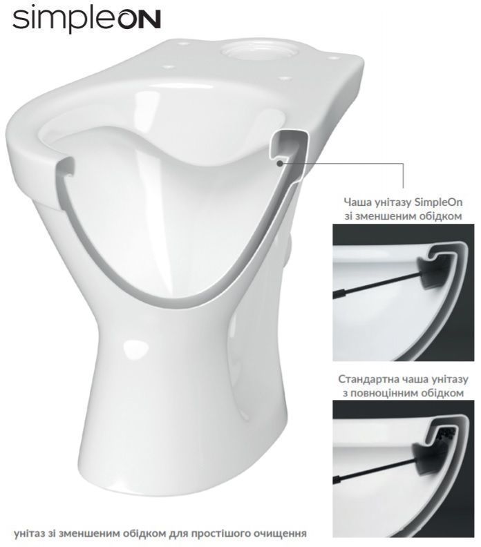 Унитаз Компакт 705 CERSANIT SIMPLEON 011 3/6 с крышкой из дюропластика белый soft-close K119-003 K119-003 &mdash; фото в Esantehnika