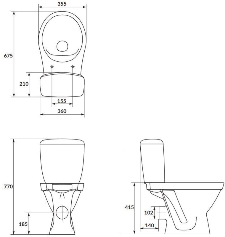 Унитаз Компакт 705 CERSANIT SIMPLEON 011 3/6 с крышкой из дюропластика белый soft-close K119-003 K119-003 &mdash; фото в Esantehnika