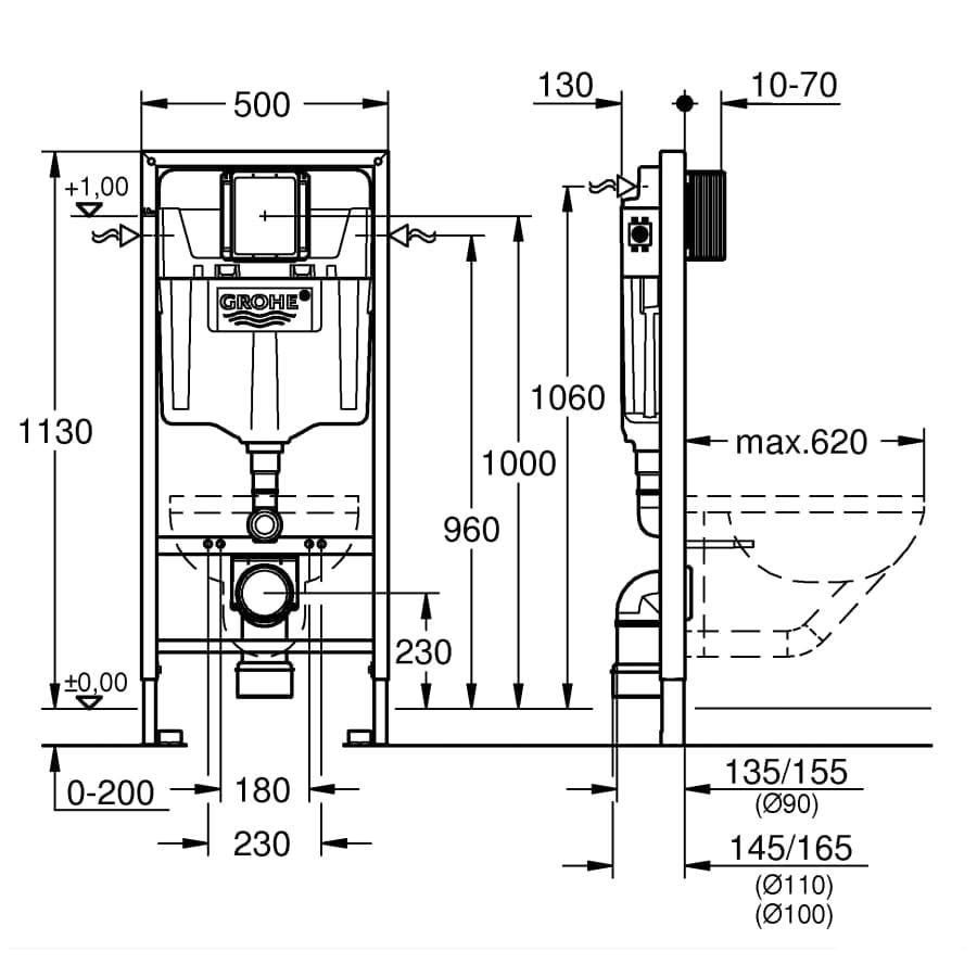 Инсталляция для унитаза Grohe Rapid SL 3 в 1 39501000 39501000 &mdash; фото в Esantehnika