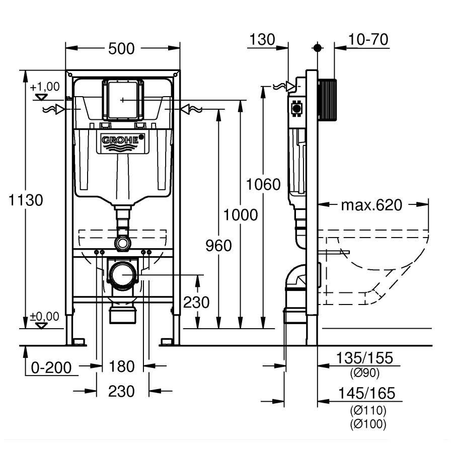 Инсталляция для унитаза Grohe Rapid SL 3 в 1 39501000 39501000 &mdash; фото в Esantehnika