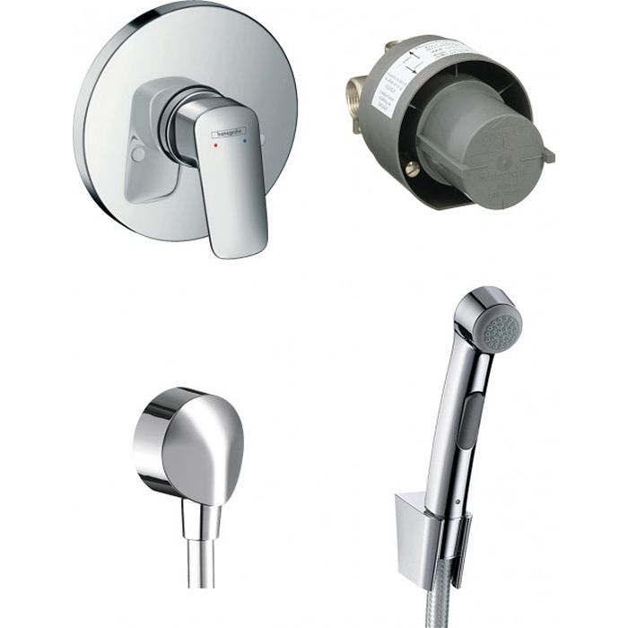 Гигиенический душ Hansgrohe Logis S со смесителем, (цвет - хром) 20200005 20200005 &mdash; фото в Esantehnika