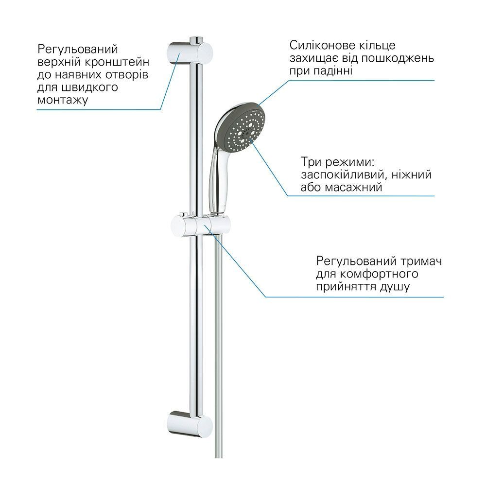 Комплект змішувачів для ванної кімнати Grohe QuickFix Get (колір - хром) UA202701MQ UA202701MQ &mdash; фото в Esantehnika