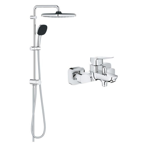 Набір GROHE QuickFix Flex Vitalio Comfort Cube зі змішувачем для ванни Dice, хром/чорний (UA203170101) UA203170101 &mdash; фото в Esantehnika