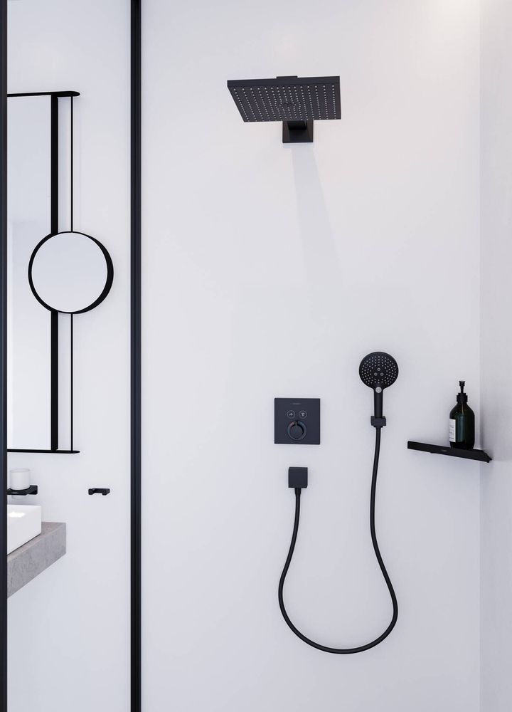 Дзеркало косметичне Hansgrohe AddStoris, чорний матовий 41791670 41791670 &mdash; фото в Esantehnika