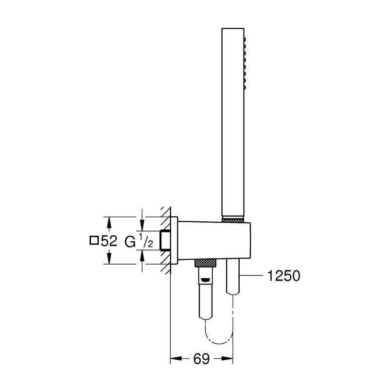 Душовий гарнітур Grohe Euphoria Cube Stick 26405000 26405000 &mdash; фото в Esantehnika