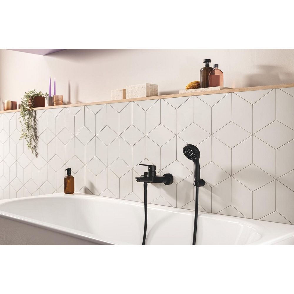 Ручний душ, 2 режими струменя Grohe QuickFix Vitalio Start 100 Black чорний матовий (279462430) 279462430 &mdash; фото в Esantehnika