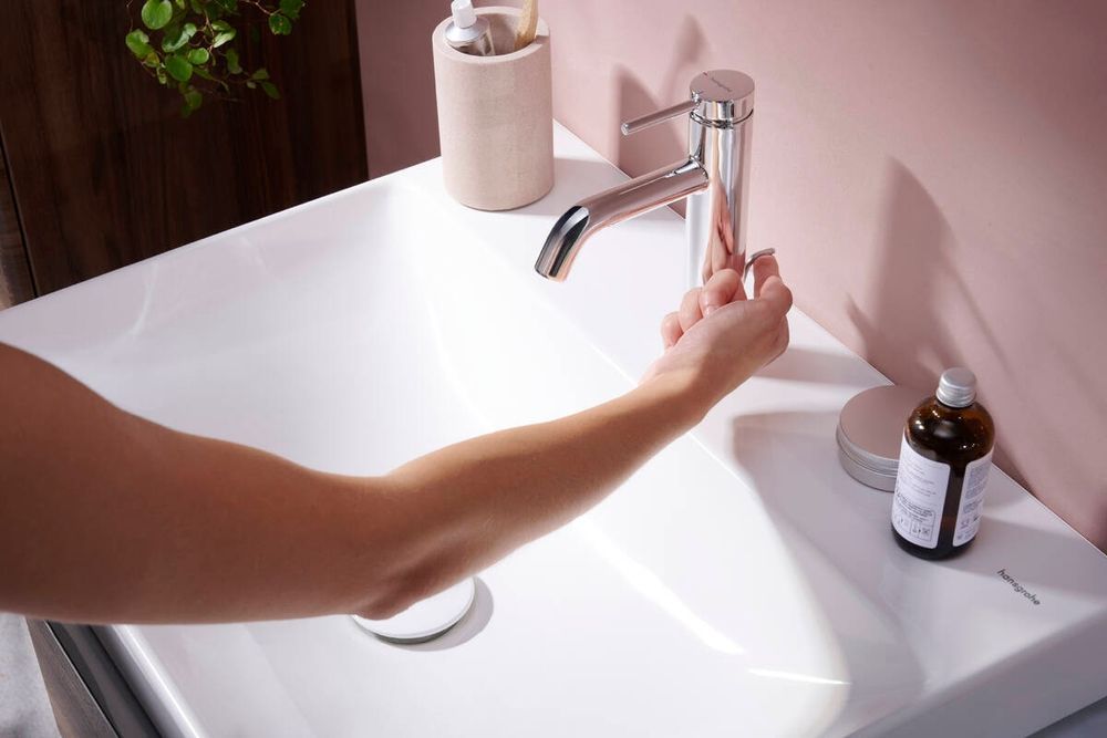 Змішувач для раковини 110 Hansgrohe Tecturis S (колір - хром), з донним клапаном 73310000 73310000 &mdash; фото в Esantehnika