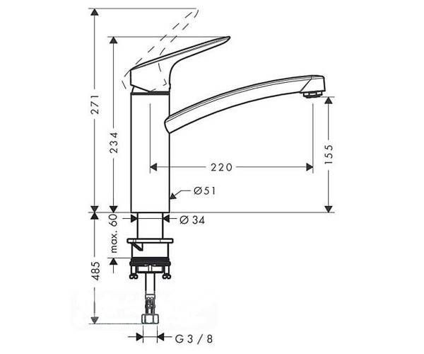 Смеситель для кухни Hansgrohe Logis (71832000) 71832000 &mdash; фото в Esantehnika