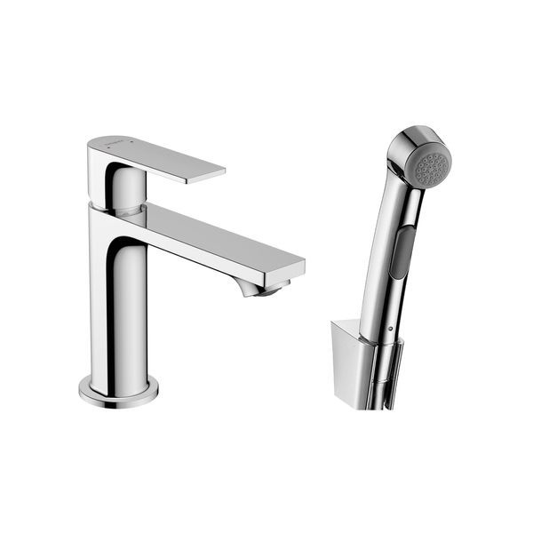Змішувач для раковини 110 Hansgrohe Rebris E (колір - хром), з гігієнічним душем та шлангом 160 мм 72216000 72216000 &mdash; фото в Esantehnika