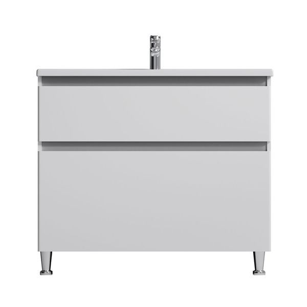 Комплект мебели тумба с умывальником AM.PM X-Joy 100 х 45 х h85 см, белый глянец M85-FSX1002-WC1002WG38 M85-FSX1002-WC1002WG38 &mdash; фото в Esantehnika