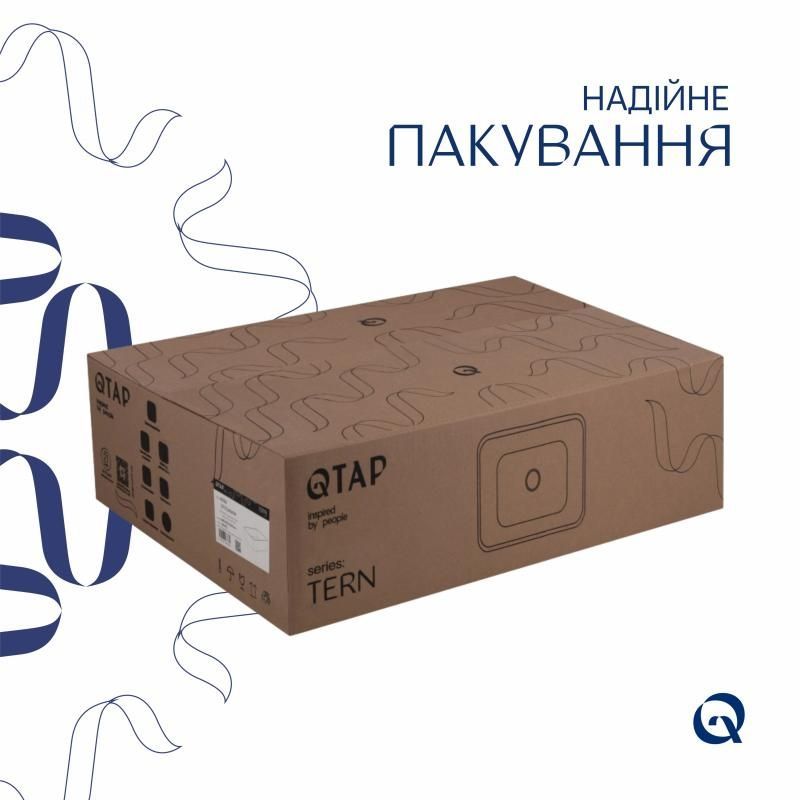 Комплект Qtap Tern: Раковина накладна прамокутна 480х370х135 мм White + Донний клапан PU02 QT17112074WN47301 QT17112074WN47301 &mdash; фото в Esantehnika