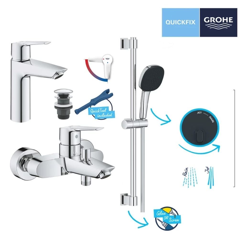Комплект смесителей для ванной комнаты Grohe QuickFix Start ColdStart (UA202301ME) UA202301ME &mdash; фото в Esantehnika