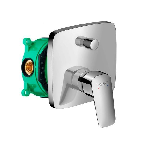 Смеситель для душа Hansgrohe Logis (цвет &ndash; хром) в комплекте со встроенной частью Ibox universal SET71405000 SET71405000 &mdash; фото в Esantehnika