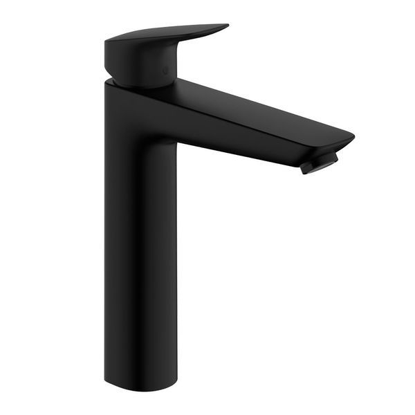Змішувач для раковини високий 190 Hansgrohe Logis (колір - чорний матовий), без донного клапана 71091670 71091670 &mdash; фото в Esantehnika