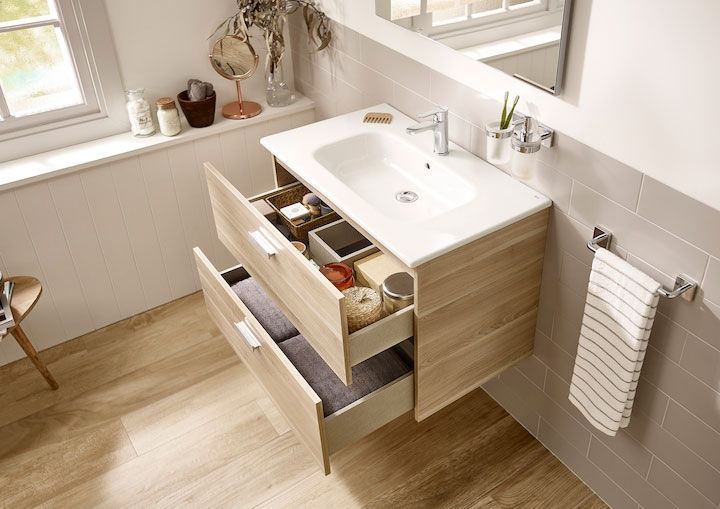 Тумба з умивальником 60 см Roca Victoria Basic, береза A855854422 A855854422 &mdash; фото в Esantehnika