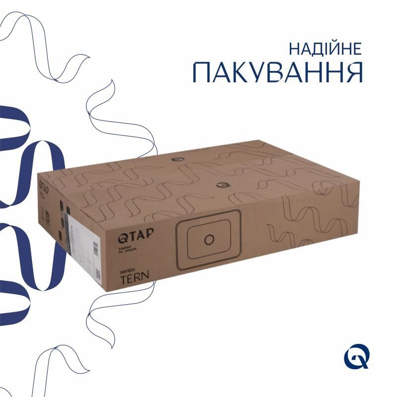 Комплект Qtap Tern: Раковина накладная прямоугольная 600x400x110 мм WHITE + Донный клапан PU02 QT17112174WN47303 QT17112174WN47303 &mdash; фото в Esantehnika