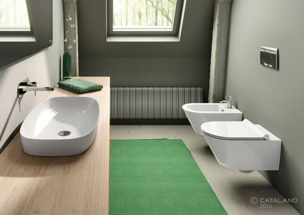Раковина полувстраиваемая Catalano Green Lux 75 х 40 см 175AGRLX00 175AGRLX00 &mdash; фото в Esantehnika