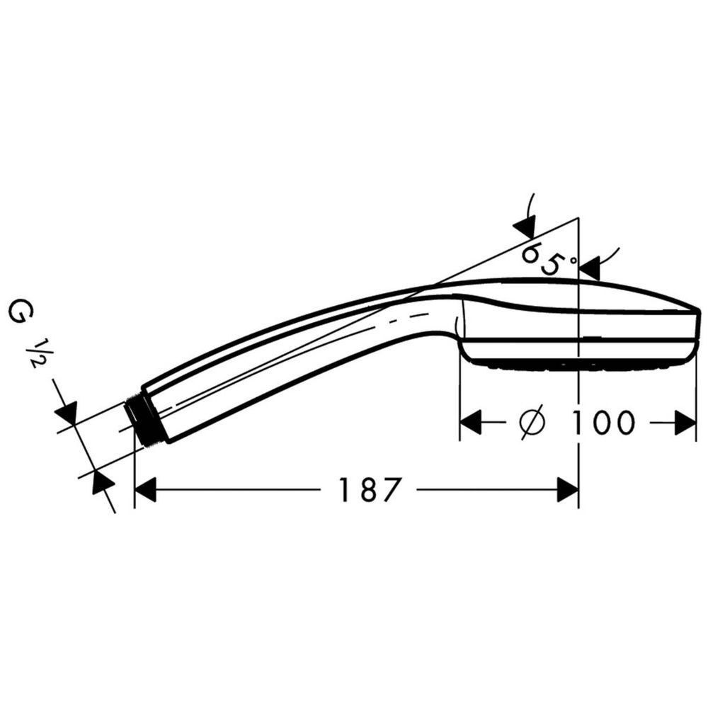 Лійка для душу Hansgrohe Croma 100 Mono EcoSmart (колір - хром), 1 вид струменя 28583000 28583000 &mdash; фото в Esantehnika
