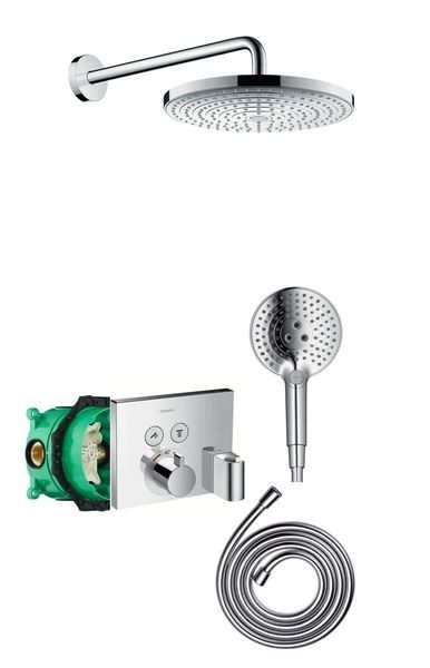 Дешева система з термостатом прихованого монтажу Hansgrohe ShowerSelect (колір-хром) 15765000+01800180+26530000+28276000+27378000 15765000+01800180+26530000+28276000+27378000 &mdash; фото в Esantehnika