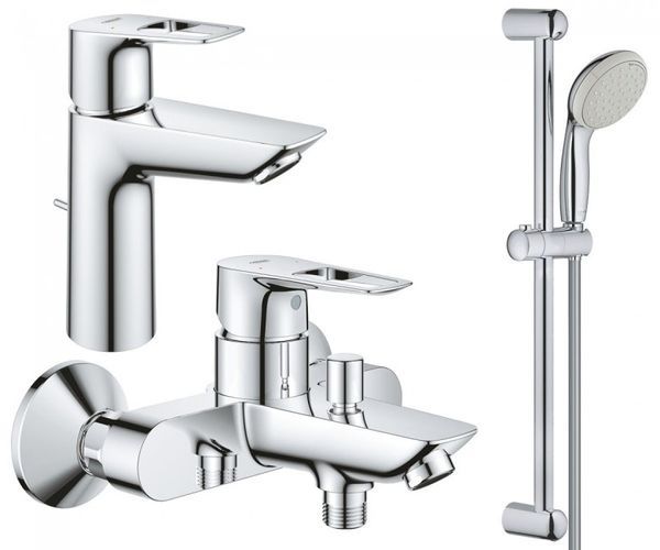 Набор смесителей для ванны 3 в 1 Grohe Bauloop New M-Size UA123215M0 (23762001+23603001+27598001) UA123215M0 &mdash; фото в Esantehnika