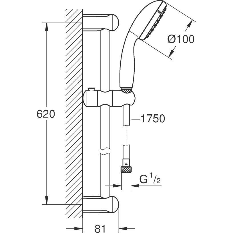 Набір змішувачів для ванни 3 в 1 Grohe Bauloop New M-Size UA123215M0 (23762001+23603001+27598001) UA123215M0 &mdash; фото в Esantehnika