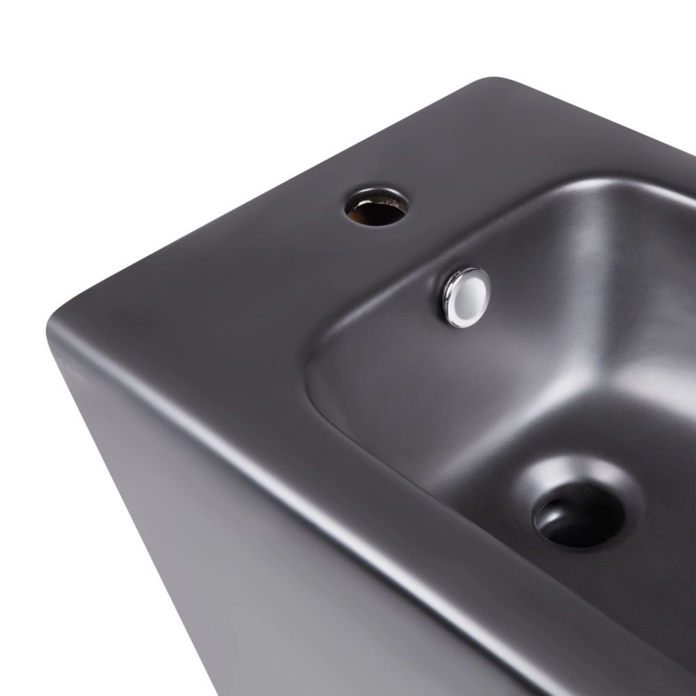 Унитаз напольный Robin Ultra Quiet QT13226083AMB 660x360x855 Black с Биде напольное Robin QT13442141CMB 565x360x405 Black QT13226083AMB47928 &mdash; фото в Esantehnika