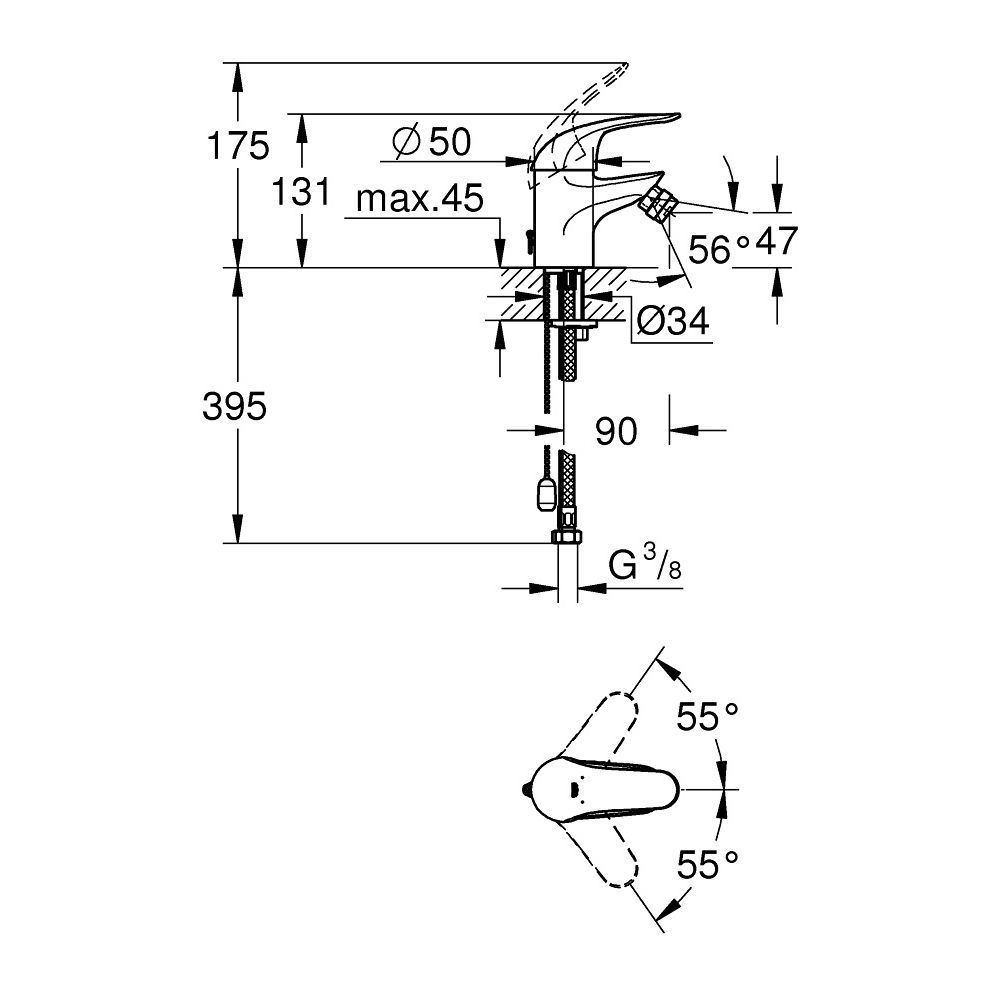 Змішувач для біде Grohe Euroeco 32882000 32882000 &mdash; фото в Esantehnika