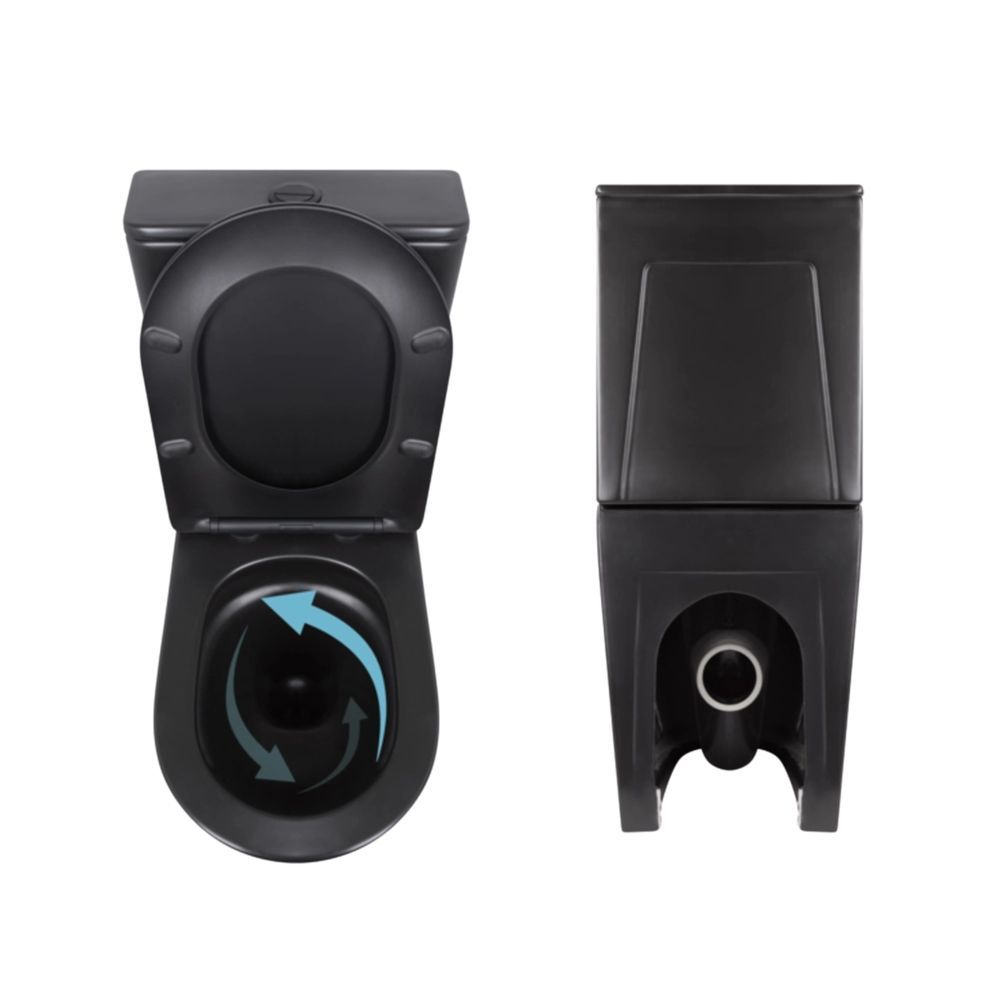 Унитаз напольный Robin Ultra Quiet QT13226083AMB 660x360x855 Black с Биде напольное Robin QT13442141CMB 565x360x405 Black QT13226083AMB47928 &mdash; фото в Esantehnika