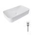 Комплект Qtap Tern: Раковина накладная прямоугольная 610x350x135 мм WHITE + Донный клапан PU02 QT17112270WN47304 QT17112270WN47304 &mdash; фото в Esantehnika